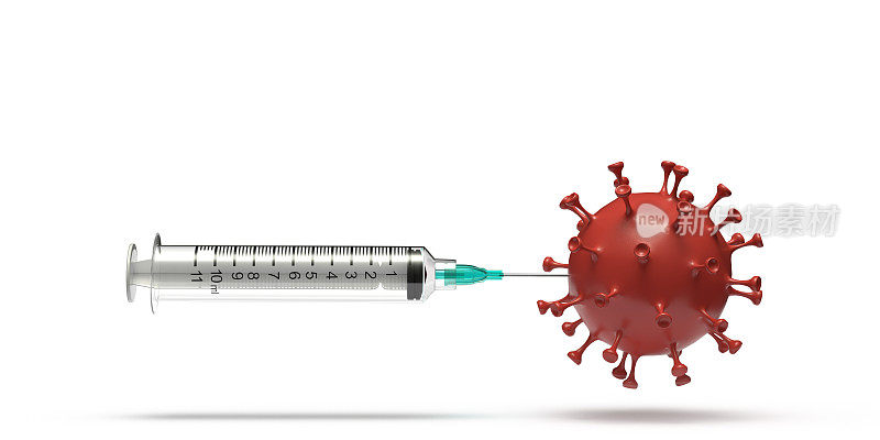 冠状病毒疫苗注射概念。