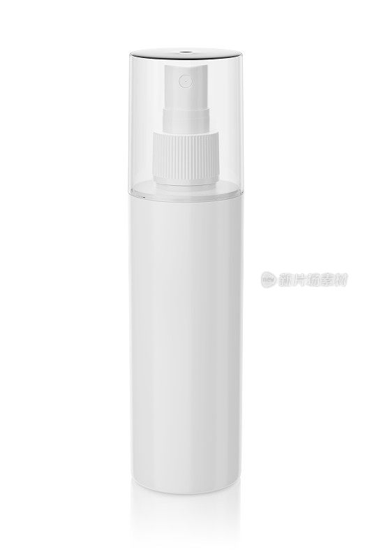 空白塑料喷雾瓶孤立在白色背景。三维渲染