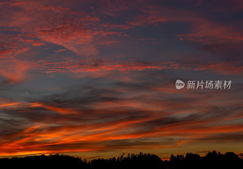 天空中美丽多彩的夏日黄昏