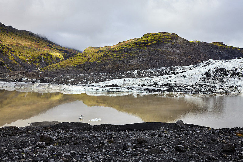 Sólheimajökull冰岛南部的冰川泻湖