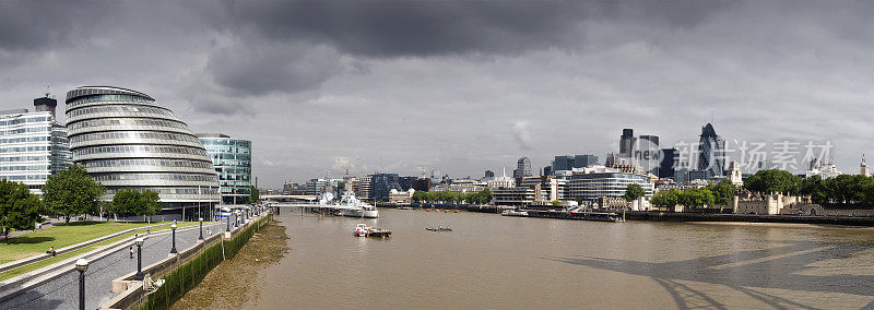 伦敦泰晤士地标全景图