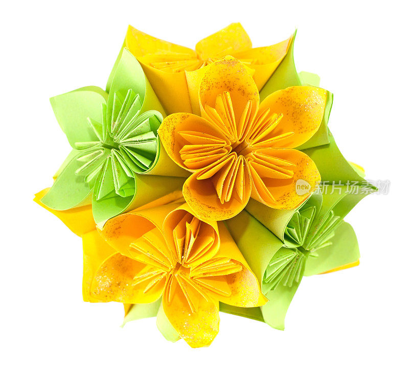 黄色和绿色的kusudama