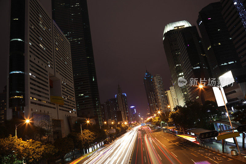 中国深圳未来现代化建筑夜景