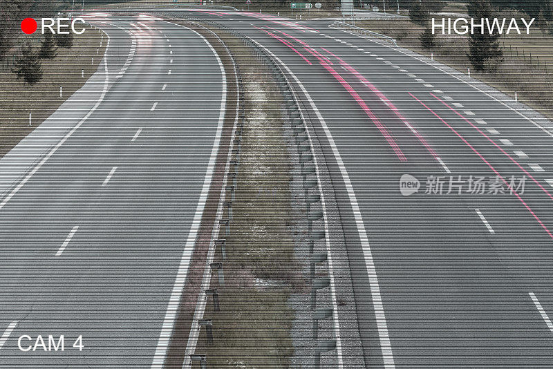 监视监视器-高速公路上的交通