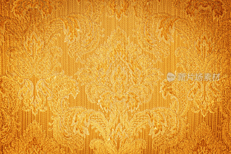 黄橙色的复古锦缎挂毯图案