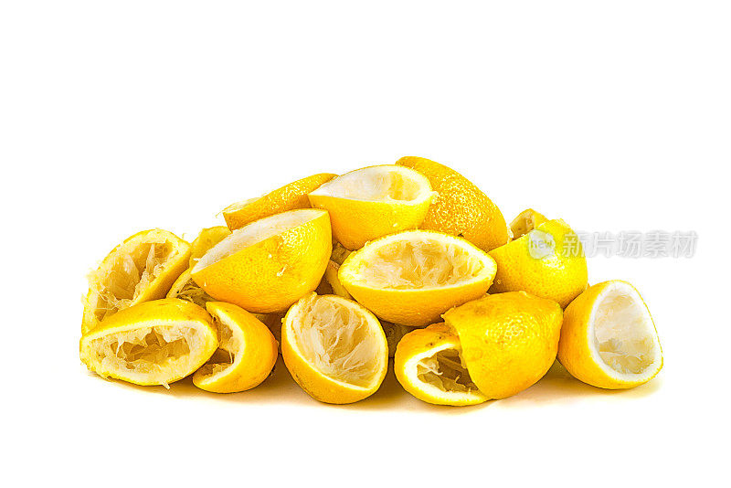 一堆挤柠檬