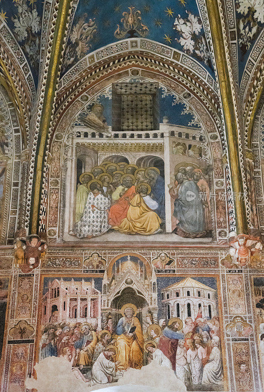 西班牙托莱多圣布拉斯教堂14世纪的壁画
