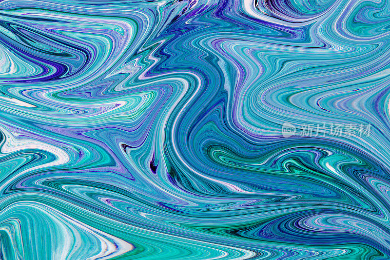蓝色和绿色漩涡抽象背景艺术