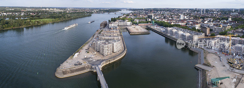 德国美因茨Zollhafen新区全景鸟瞰图