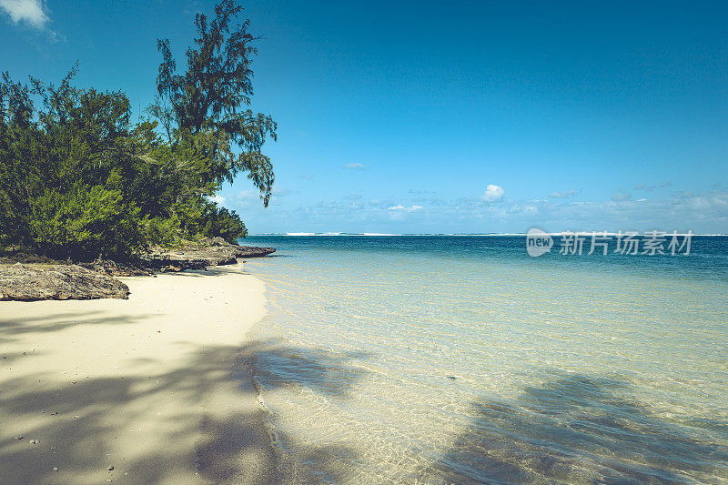 非洲毛里求斯岛的热带海滩
