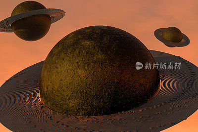 3D渲染行星地球，太阳系