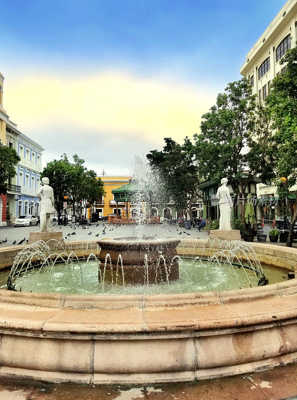 喷泉与雕塑广场，老圣胡安，波多黎各