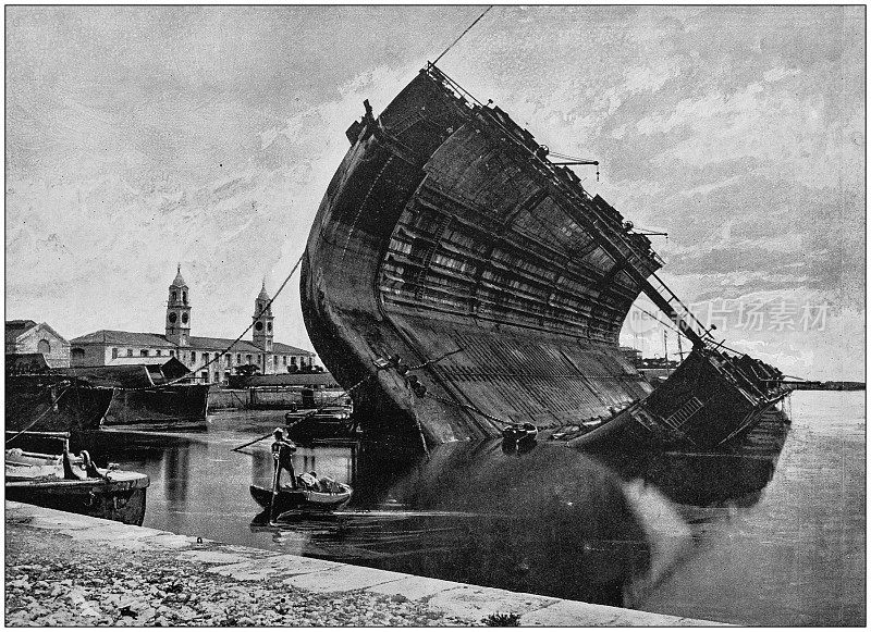 大英帝国的古老照片:百慕大浮动码头