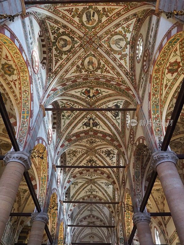 维罗纳圣阿纳斯塔西娅大教堂的天花板
