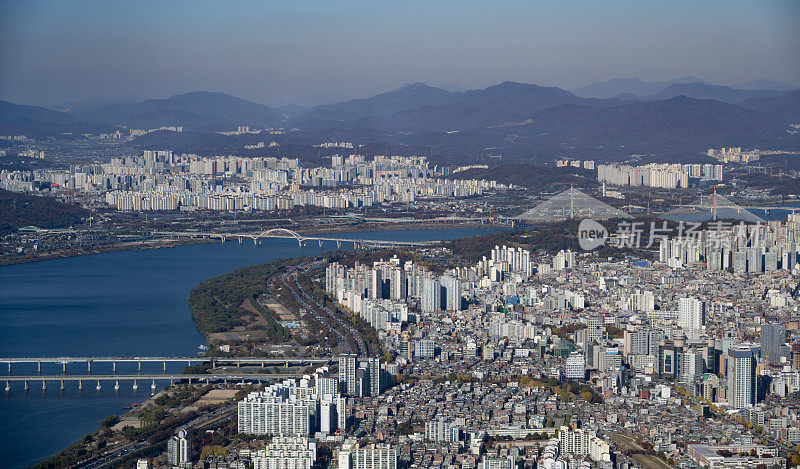 韩国的首尔和汉江