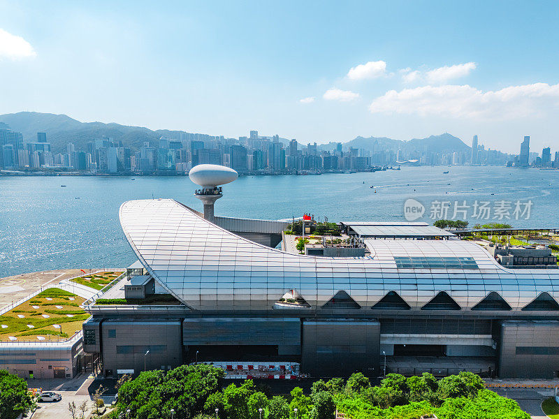由无人机拍摄的香港启德邮轮码头