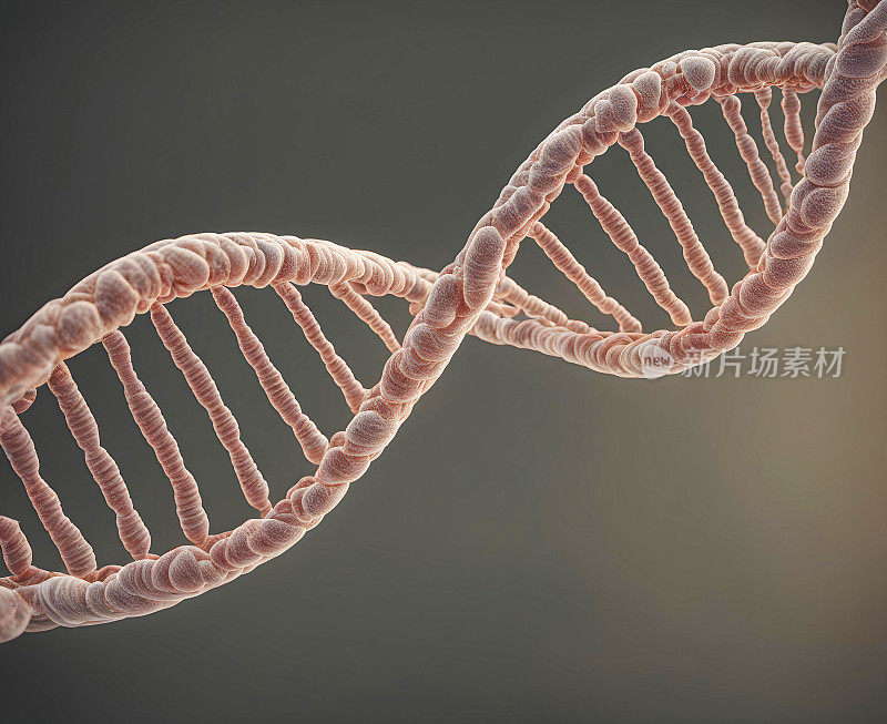 3D病毒细胞攻击DNA链