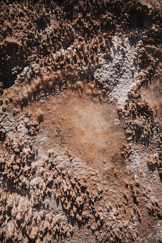 智利阿塔卡马沙漠盐层的俯视图
