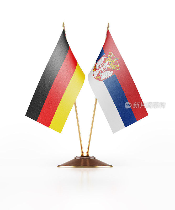 德国和塞尔维亚的微型国旗
