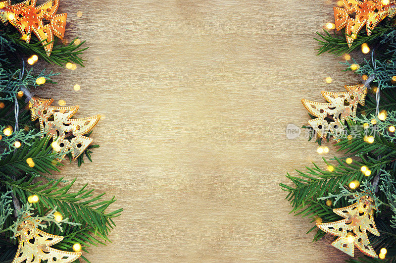 花环，圣诞背景，贺卡