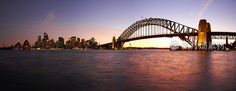 悉尼港日落全景