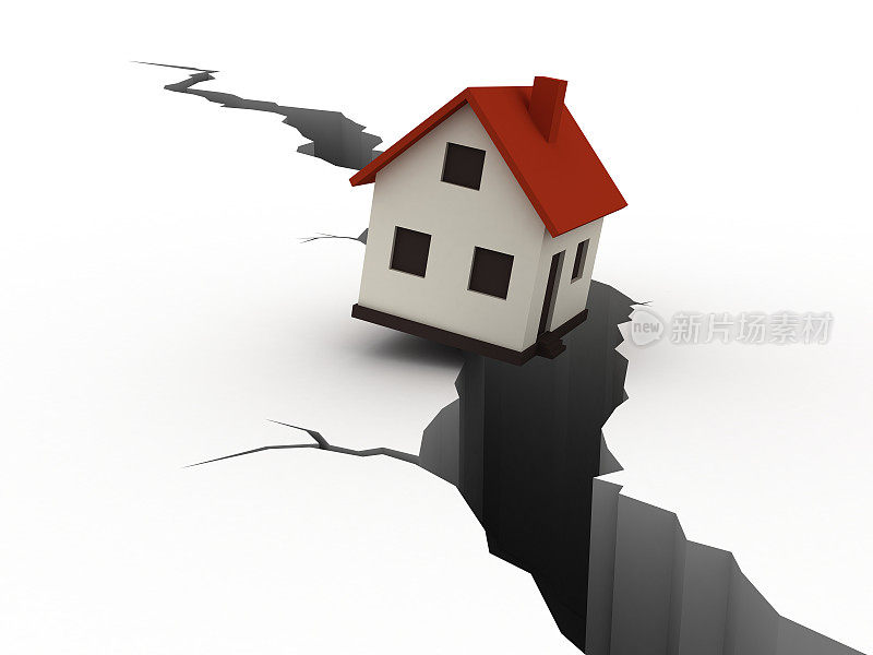 地震危机房屋风险保险概念
