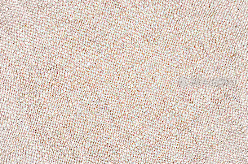 米色帆布棉布织物质地。