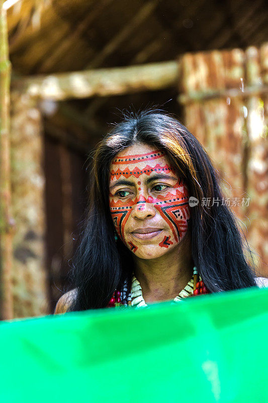 一个巴西印第安人在巴西亚马逊的肖像