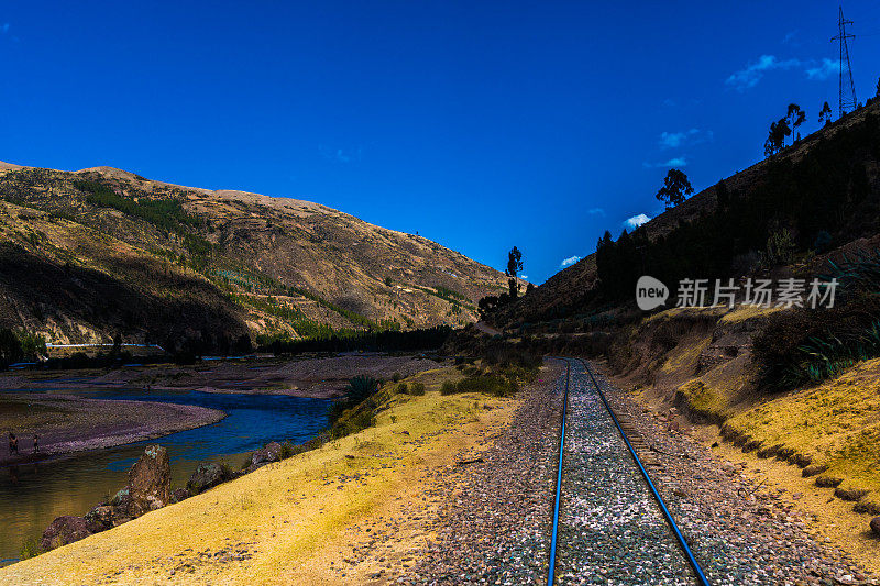 从秘鲁库斯科和普诺之间的火车上看到的美景