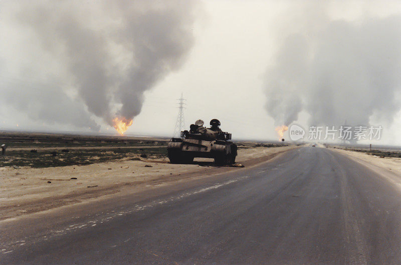 波斯湾战争后被遗弃在科威特的伊拉克坦克