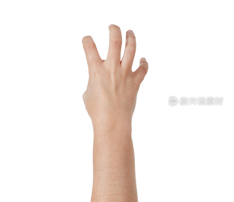 手工制作“爪”手势的后视图