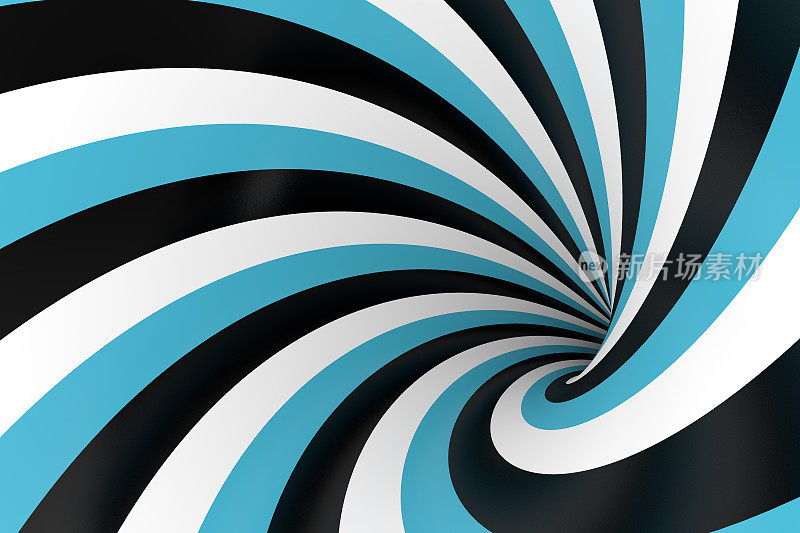 3D抽象条纹螺旋，漩涡背景