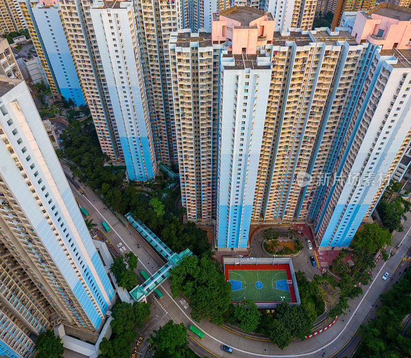 香港城市景观，大多是公寓大楼