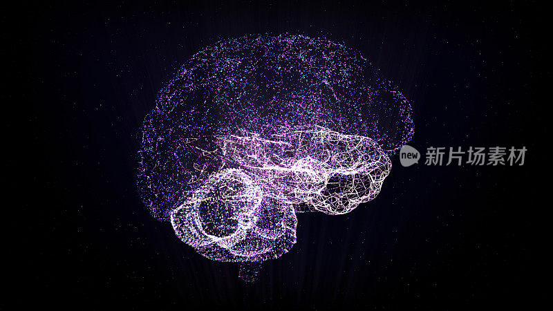 全息的大脑。发光粒子与数据流