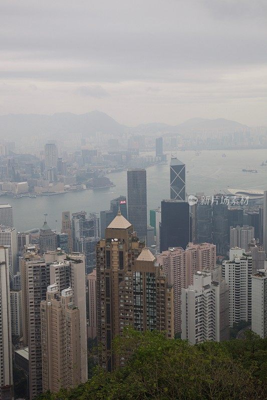 从太平山顶眺望香港天际线