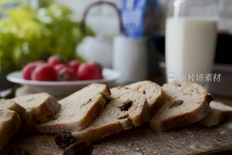 手工葡萄干，黑麦酵母面包