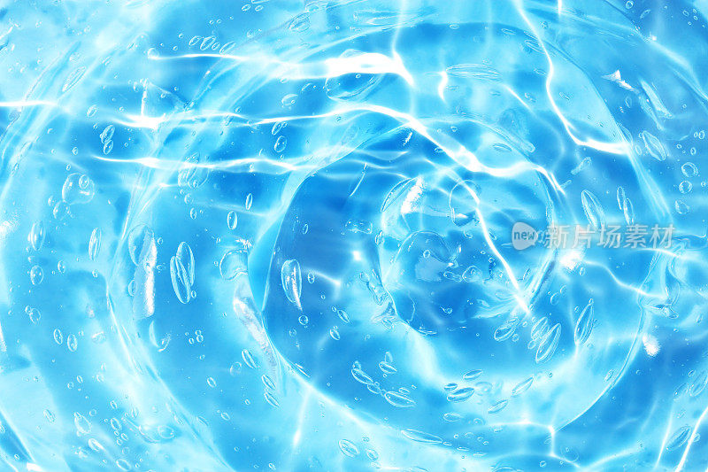 蓝水波浪抽象或天然泡沫纹理，手皂，背景摄影