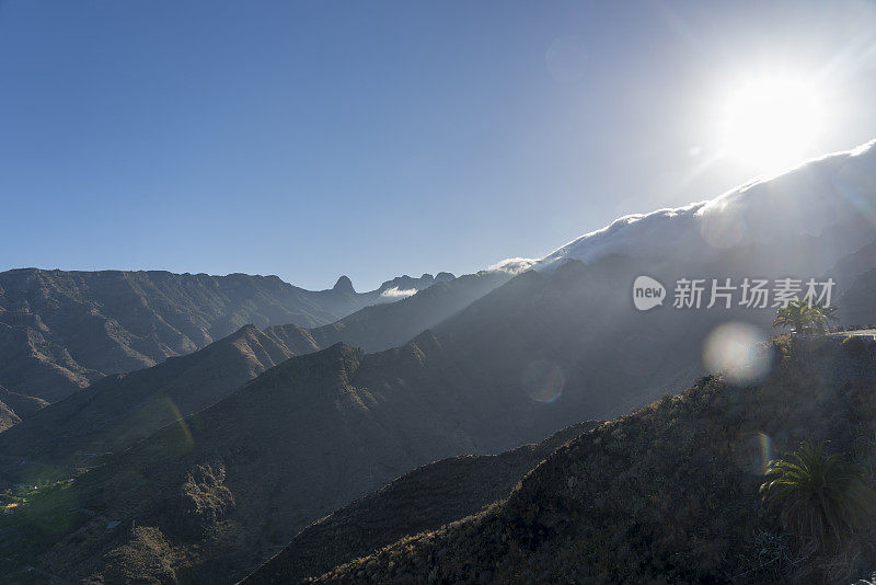 加拉霍内山-拉戈梅拉，背光与镜头光晕