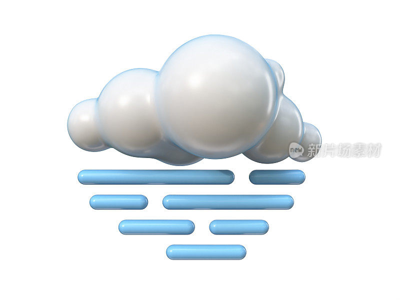 天气图标云与雾3D