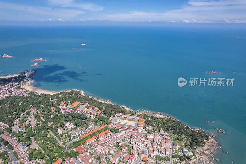 海上女神妈祖的宫殿建筑鸟瞰图