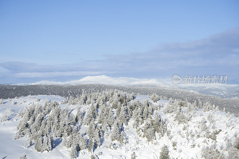 从滑雪坡在Kvitfjell高山滑雪胜地在挪威