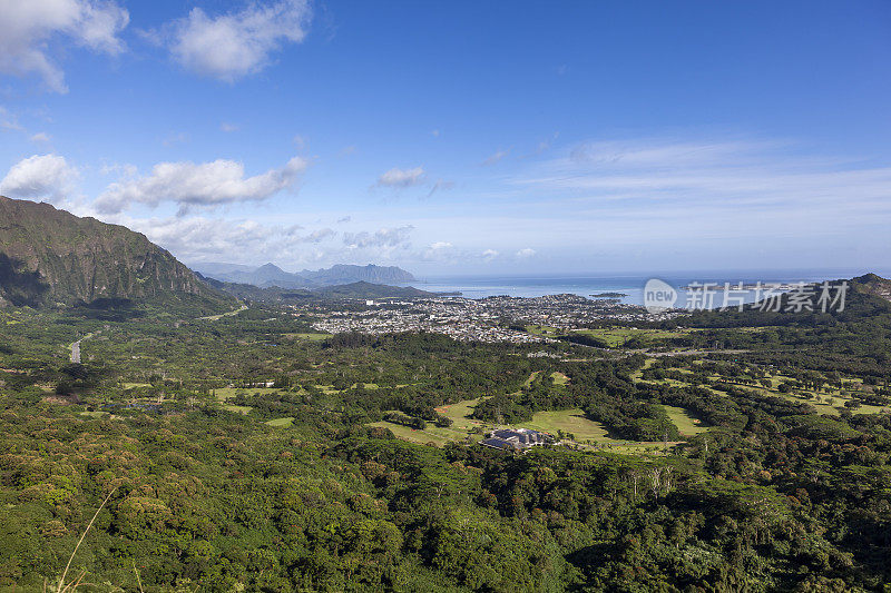 夏威夷瓦胡岛的岛屿景观