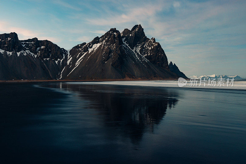 Vestrahorn冰岛黑海滩Stokksnes