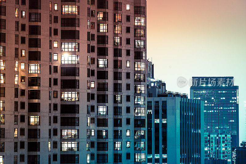 香港的住宅大厦夜景