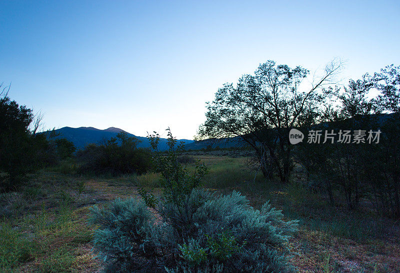 陶斯普韦布洛草原与查米萨，陶斯山脉，清晨