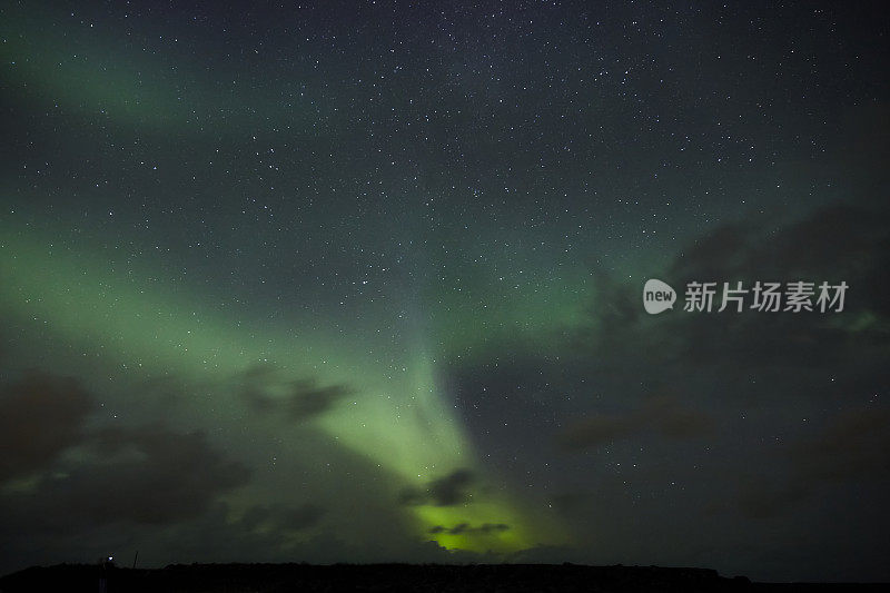 冰岛南部的夜空北极光