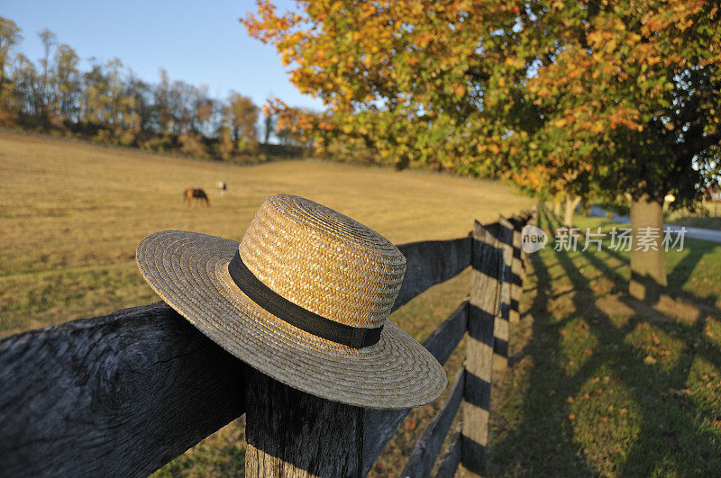 宾夕法尼亚州秋天的阿米什草帽