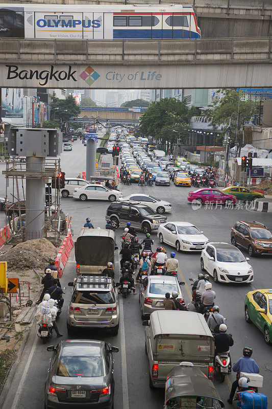 泰国曼谷暹罗广场交通繁忙