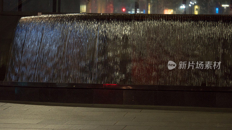 悉尼马丁广场瀑布，夜间4k