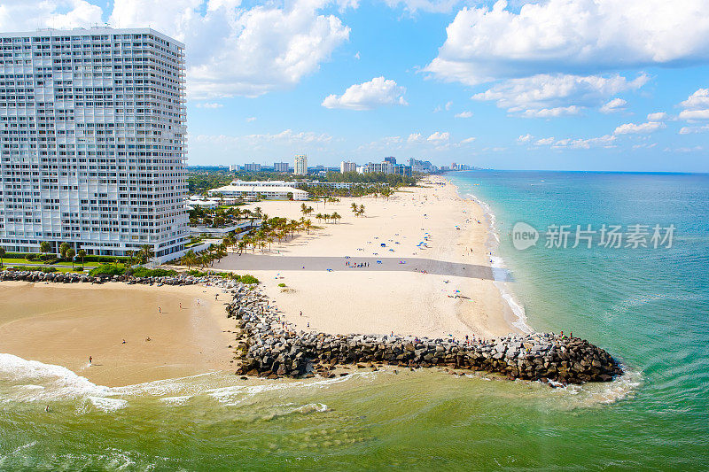 鸟瞰图迈阿密南海滩，佛罗里达，美国